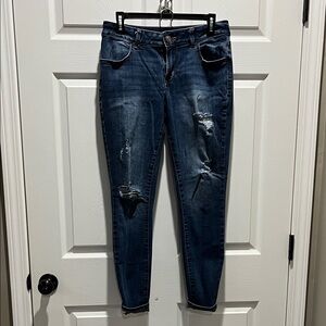 Maurices Mid Rise Distressed Skinny Jeans